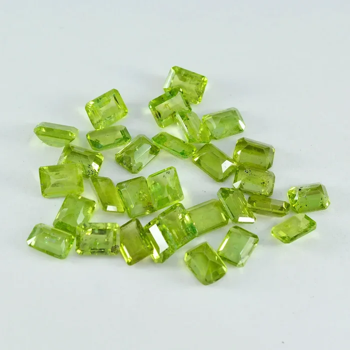 Peridot 1PC Small 6×9 MM Emerald Faceted Green Shine Semi Precious Loose Gemstones