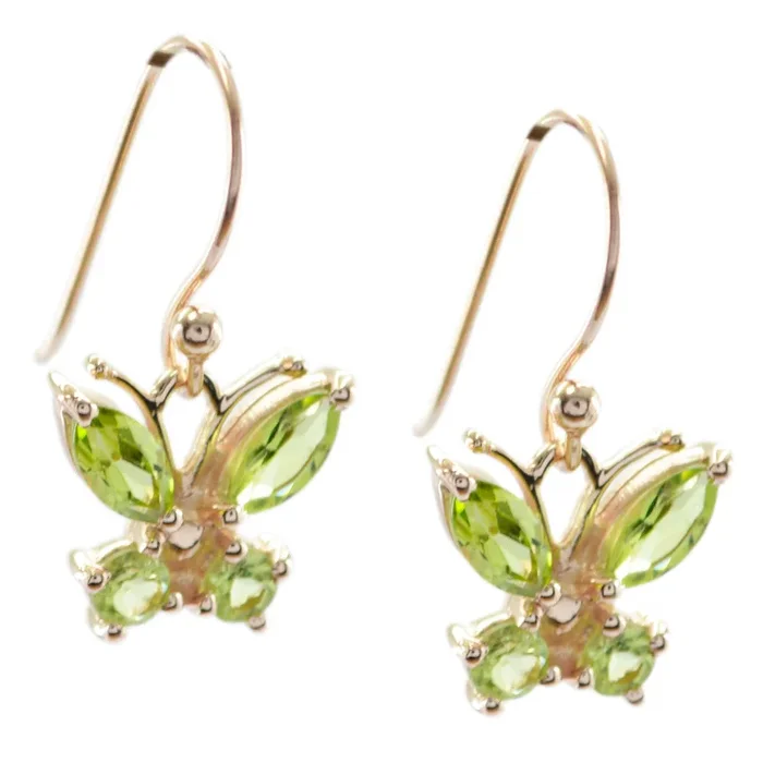 Peridot American Lily multiple Dangle Green Sterling Silver Earring