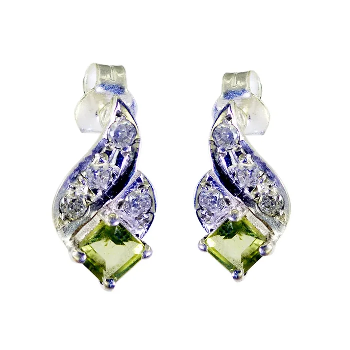 Peridot Egyptian Lourdes multiple Stud Green Sterling Silver Earring