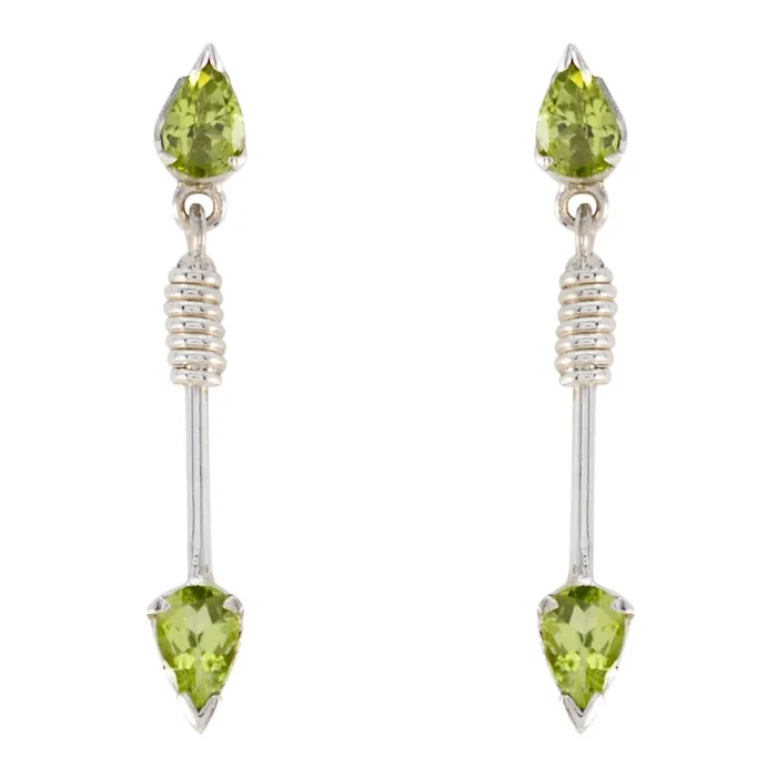 Peridot Egyptian Sara multiple Stud Green 925 Silver Earring