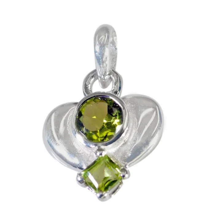 Peridot Featherlight Russian Silver Toi et Moi Sarah Romantic Green Pendant Jewelry