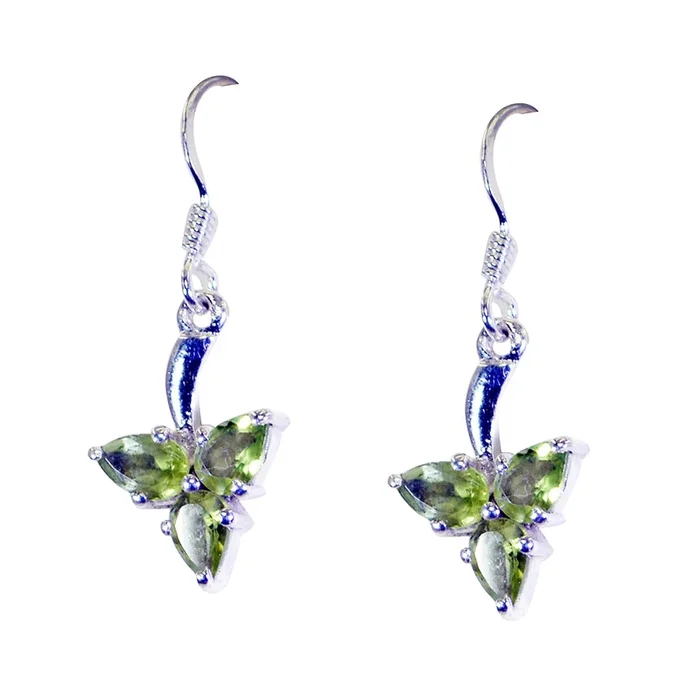 Peridot French Laura multiple Dangle Green Silver Earring