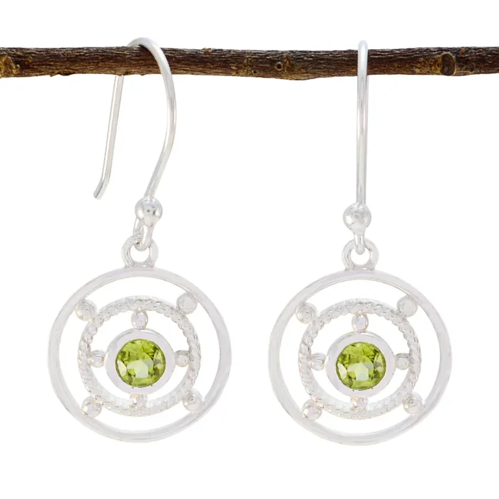 Peridot Mexican Charlotte Solitaire Dangle Green 925 Silver Earring