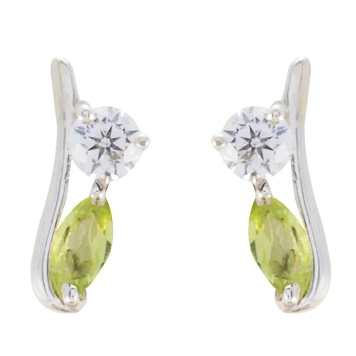 Peridot Middle Eastern Milagros multiple Stud Green 925 Sterling Silver Earring