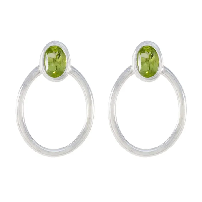 Peridot Moroccan Skylar Solitaire Stud Green 925 Sterling Silver Earring