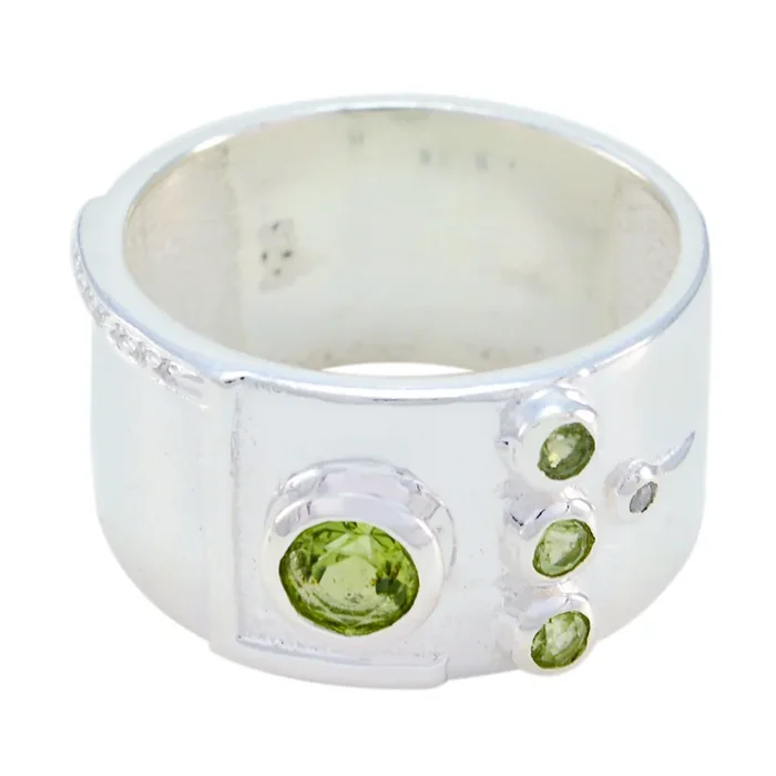 Peridot quarter African 925 Sterling Silver Green Gems Versatile Abstract Band Jewelry