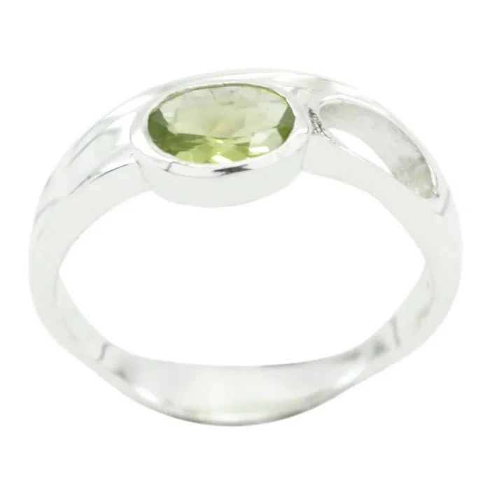 Peridot Solitaire German 92.5 Silver Green Gems Featherlight Artisan Ring Jewellery