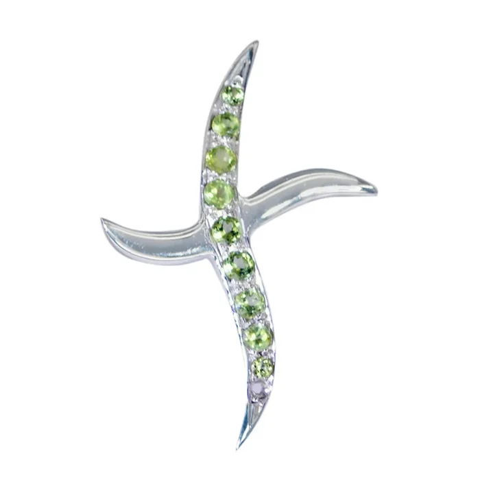 Peridot Whisper-thin Moroccan 92.5 Silver multiple Lea Signet Green Pendant Jewellery