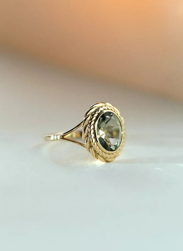 Perry green amethyst ring 14k gold