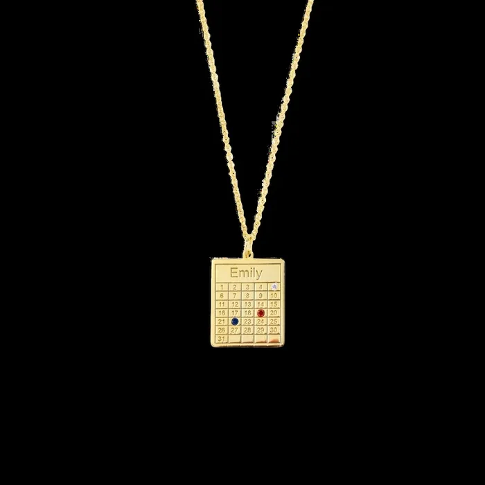 Personalized Family Calendar Necklace