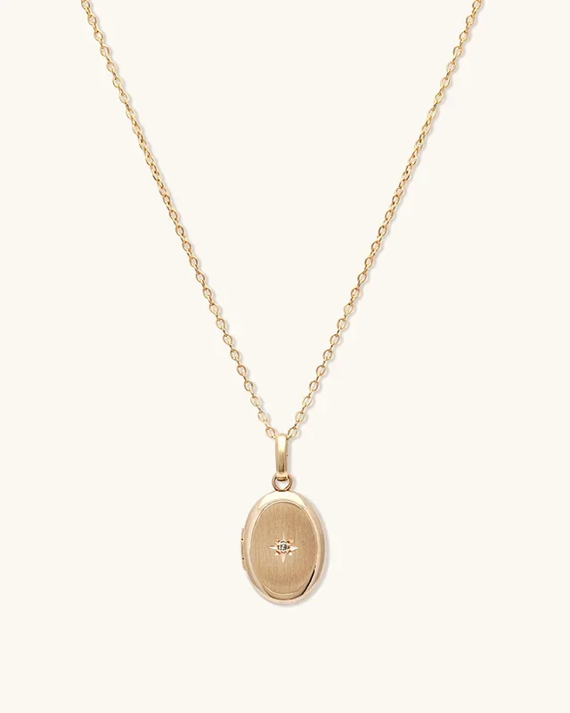 Petite Oval Diamond Locket