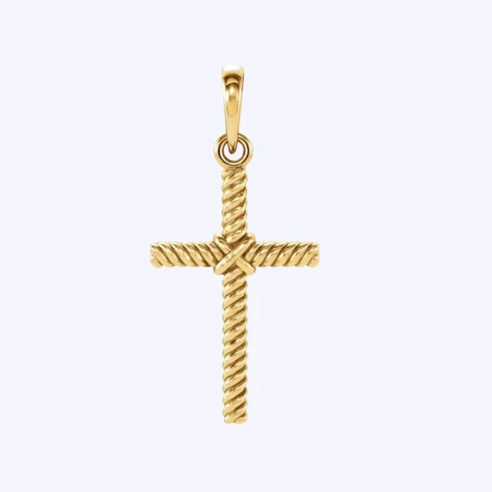Petite Rope Cross Pendant