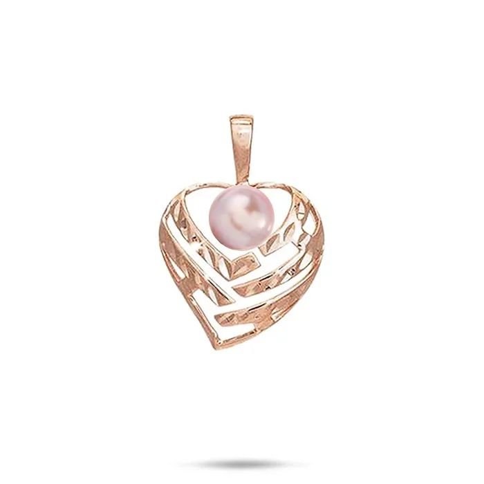 Pick A Pearl Aloha Heart Pendant in Rose Gold – 18mm