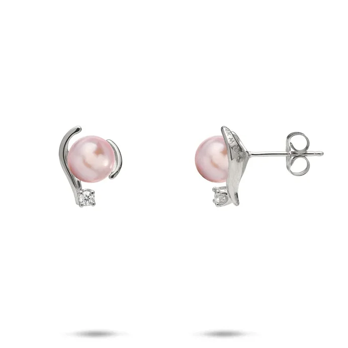 Pick A Pearl Earrings in White Gold with Diamonds – 12mm