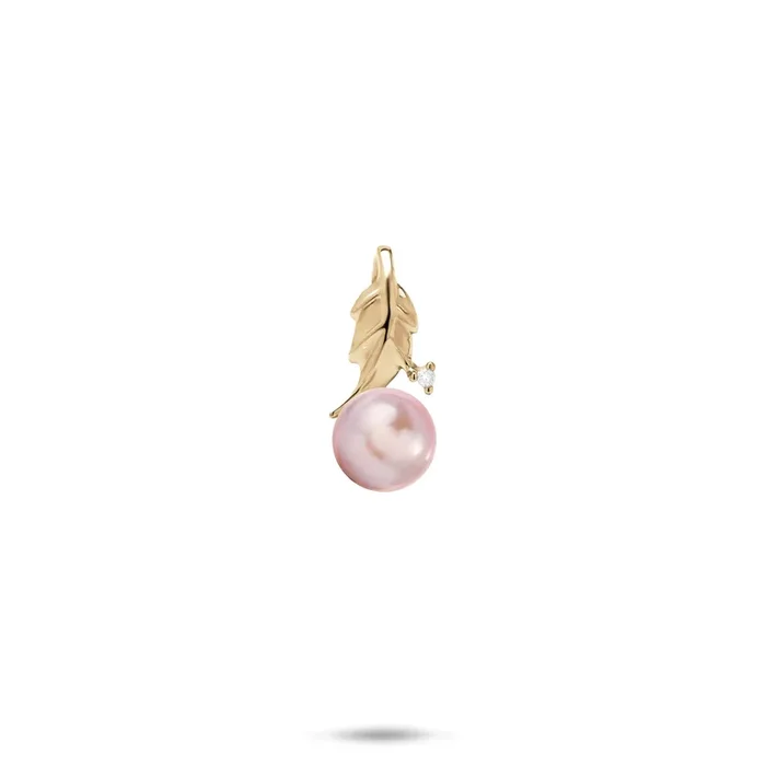 Pick A Pearl Maile Pendant in Gold with Diamond – 16mm
