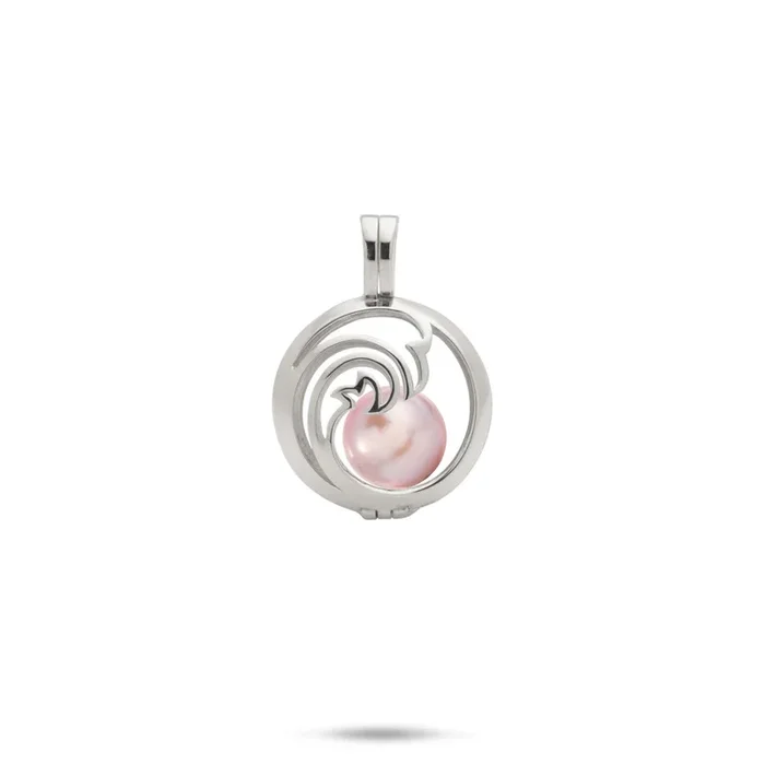 Pick A Pearl Nalu Cage Pendant in White Gold – 15mm
