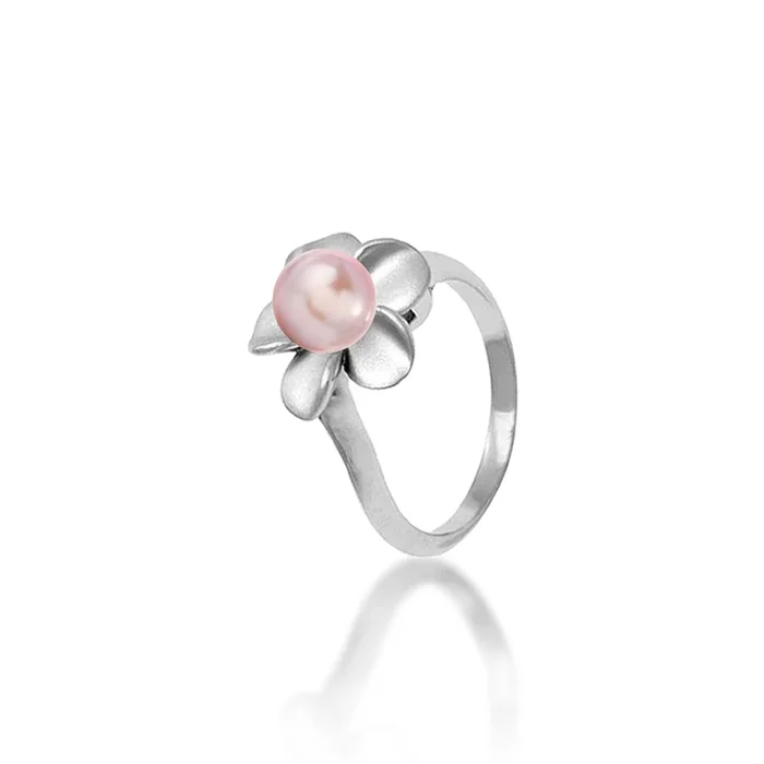 Pick A Pearl Plumeria Ring in Sterling Silver – 13mm