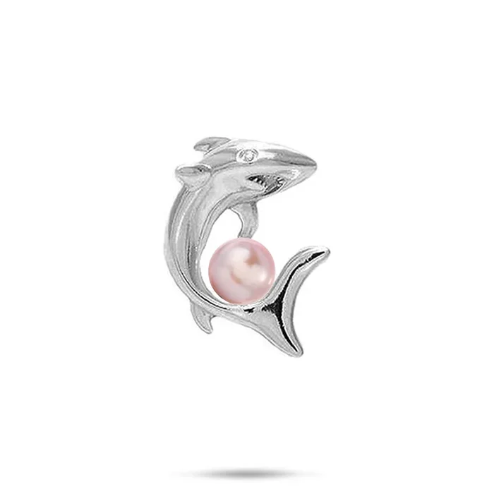 Pick A Pearl Shark Pendant in Sterling Silver – 23mm