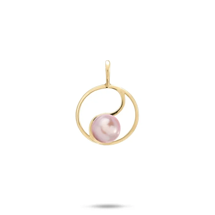 Pick A Pearl Yin Yang Pendant in Gold – 15mm