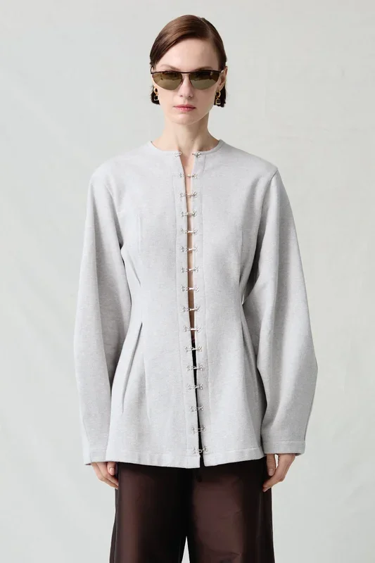 Pinch Waist Cardigan Heather Grey