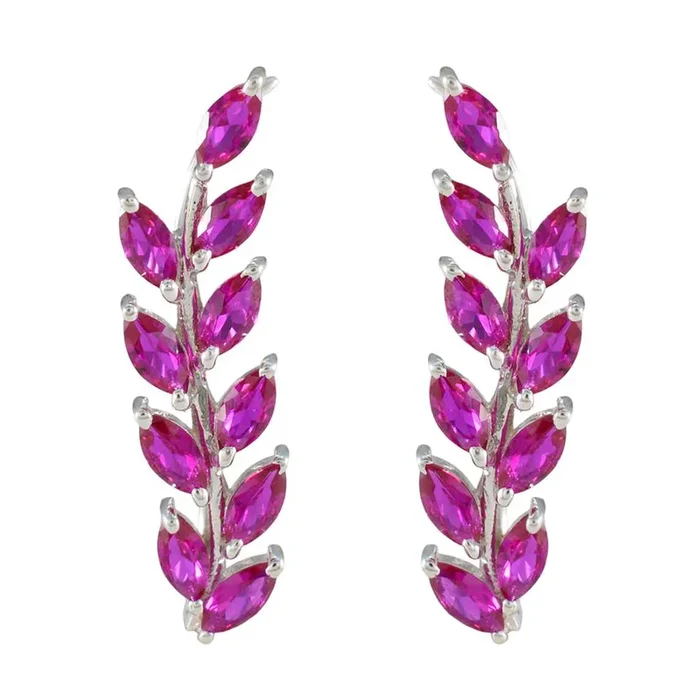 Pink CZ Japanese Scarlett multiple Dangle Pink 925 Silver Earring
