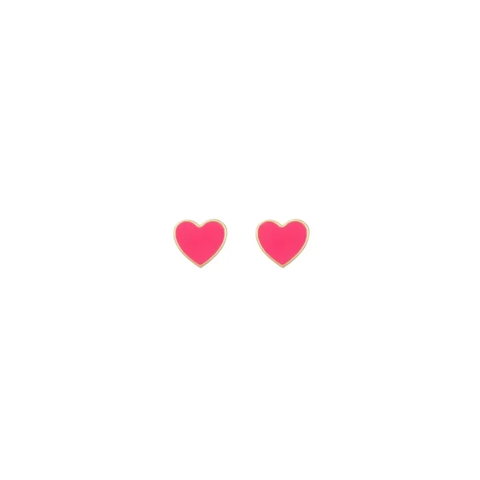 Pink Hearts earrings in yellow gold | LEPAGE