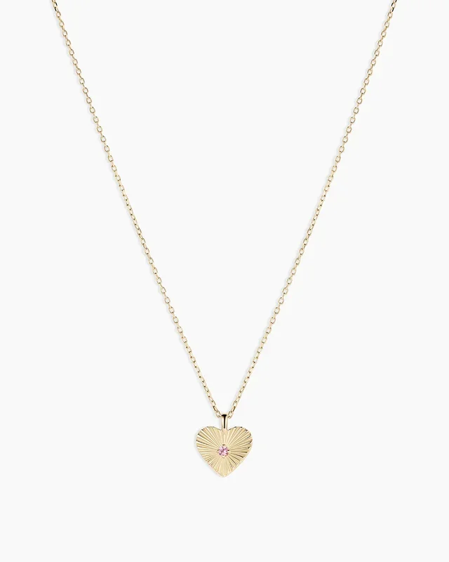 Pink Sapphire Vintage Heart Necklace