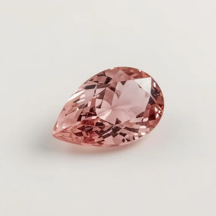 Pink Tourmaline 1PC Chunky 12×16 MM Pear Faceted Pink Lustrous Semi Precious Gems