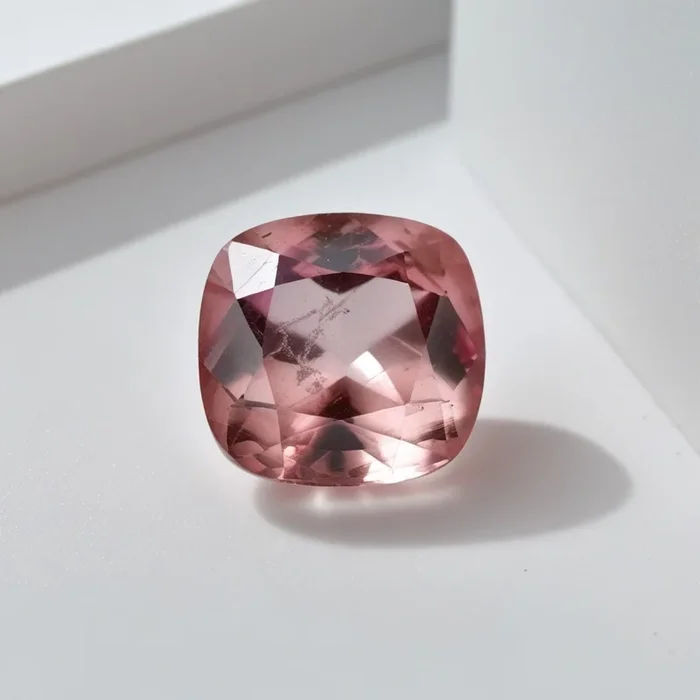 Pink Tourmaline 1PC Large 12×12 MM Cushion Faceted Pink High-Quality Semi Precious Loose Gems