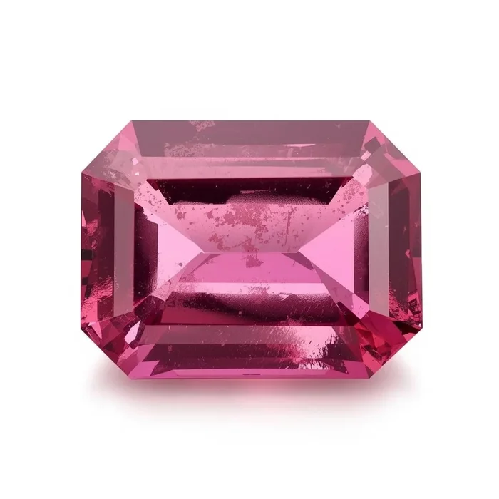 Pink Tourmaline 1PC Large 8×12 MM Emerald Faceted Pink Luster Semi Precious Loose Gemstones