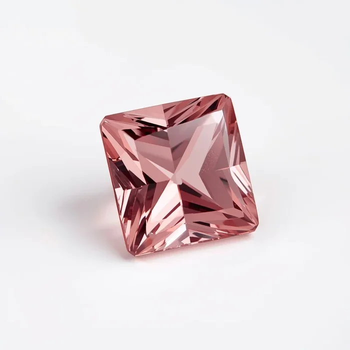 Pink Tourmaline 1PC Tiny 6×6 MM Square Faceted Pink Polished Semi Precious Loose Gemstones