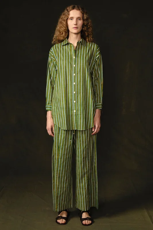 Pinstripe Printed Set Yellow