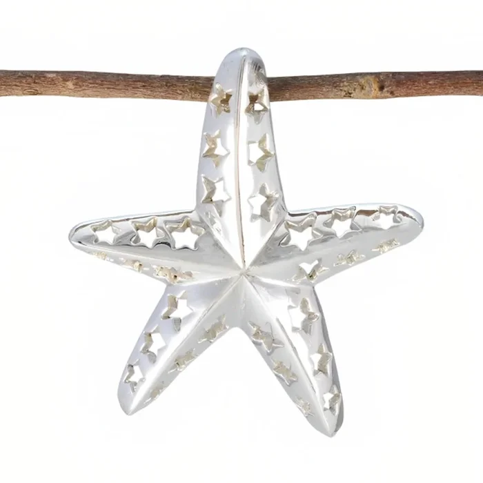 Plain Edgy Moroccan Silver multiple Nova propsel Gray Pendant Jewelry