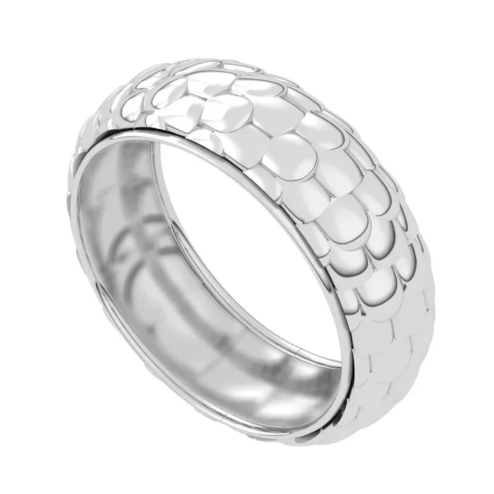 Plain Plain German 92.5 Silver Gray Gems Edgy Armor Thumb Ring Jewellery
