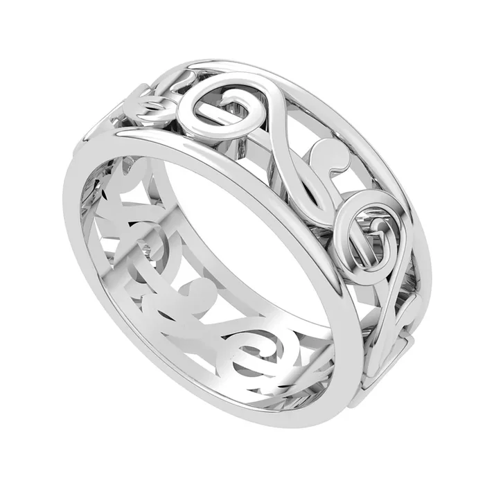 Plain Plain Italian Silver Gray Gems Essential Filigree Thumb Ring Jewellery