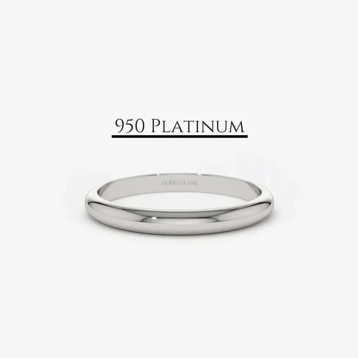Platinum 2MM Dome Wedding Band