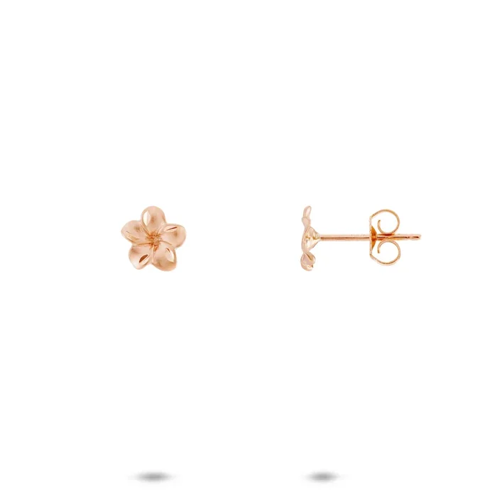 Plumeria Earrings in Rose Gold – 7mm