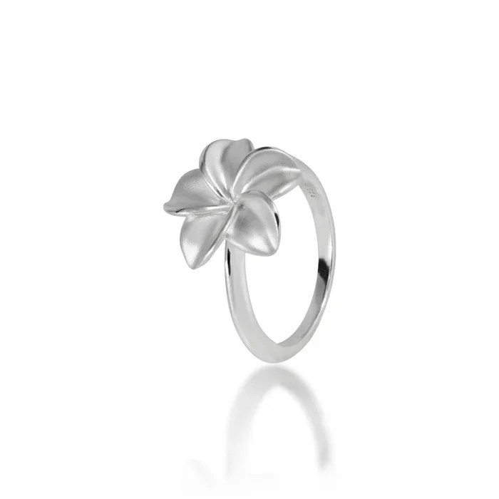 Plumeria Ring in Sterling Silver – 15mm
