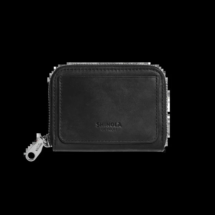 Pocket Small Zip Around Wallet – Black