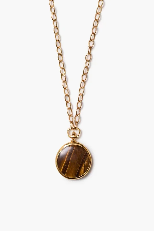 Pocket Watch Necklace Tiger’s Eye