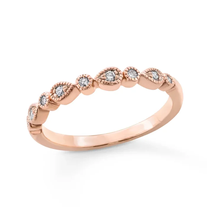 Pre-Owned Kay 1/15 ct tw Round-cut Diamond Wedding Band in 10K Rose Gold