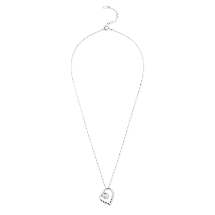 Pre-Owned Kay 1/6ct tw Diamond Heart Pendant in 10k White Gold