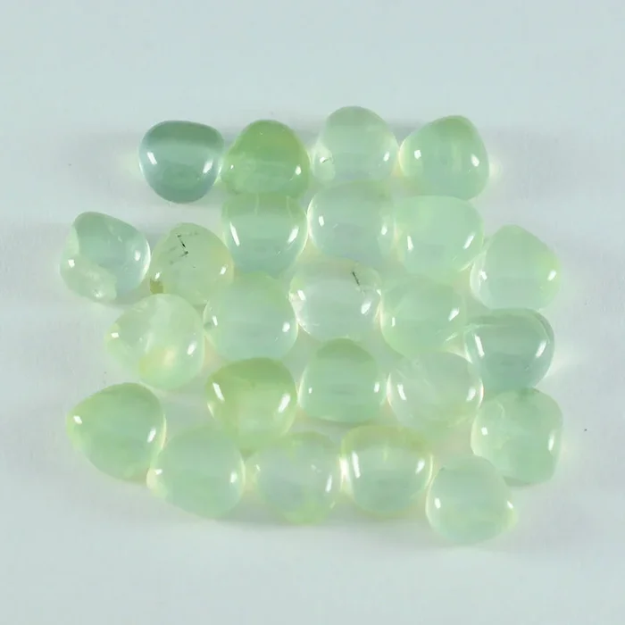 Prehnite 10PC Tiny 5×5 MM Heart Cabochon Green Lustrous semi Precious Loose Gemstone
