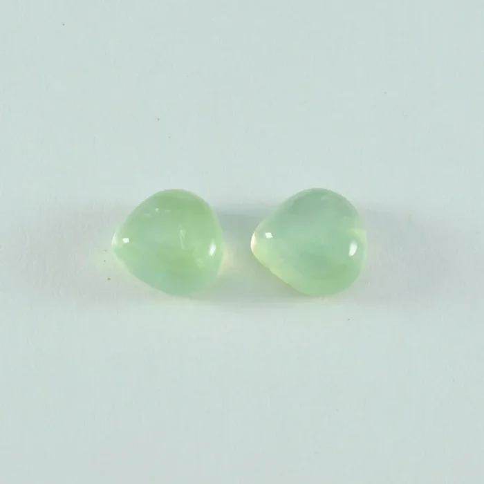 Prehnite 1PC Large 10×10 MM Heart Cabochon Green Genuine semi Precious Loose Gems