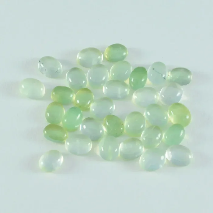 Prehnite 1PC Large 8×12 MM Oval Cabochon Green Fiery semi Precious Gems