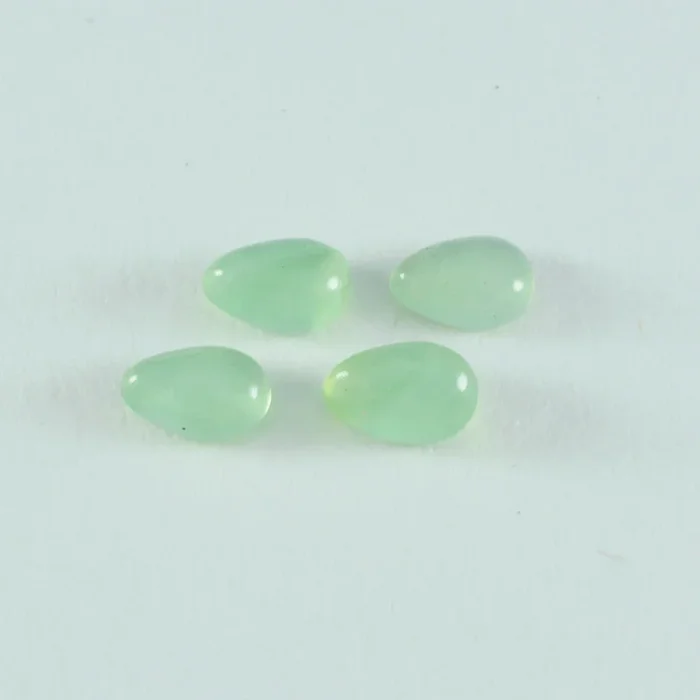 Prehnite 1PC Small 6×9 MM Pear Cabochon Green Fiery semi Precious Gems