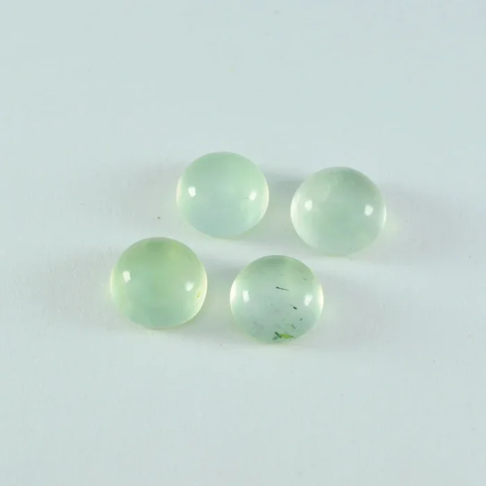 Prehnite 1PC Small 8×8 MM Round Cabochon Green Fine semi Precious Semi Precious Gemstone