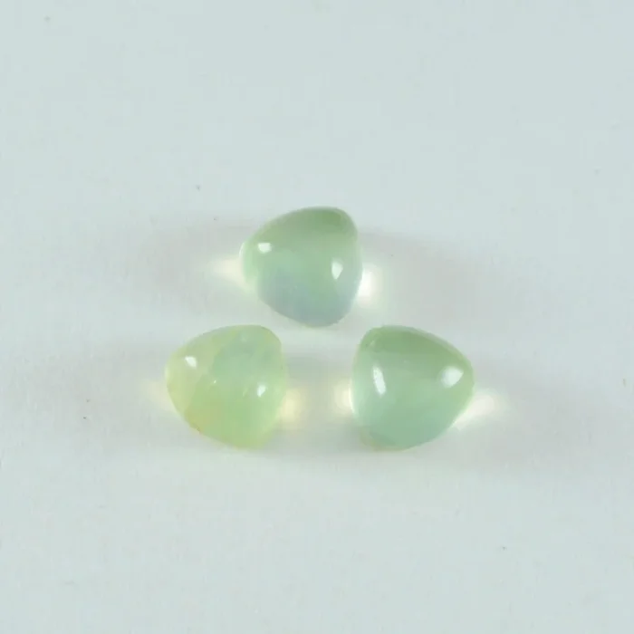 Prehnite 1PC Small 8×8 MM Triangle Cabochon Green Fiery semi Precious Gems
