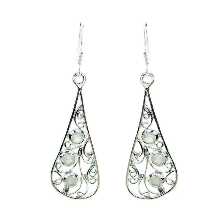 Prehnite Australian Sofía multiple Dangle Green Silver Earring