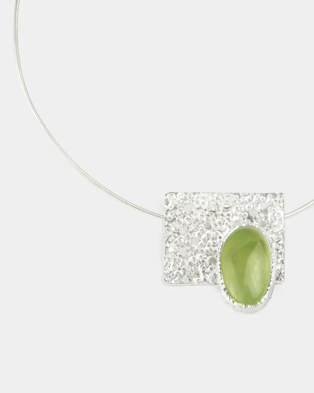 Prehnite Silver Necklace